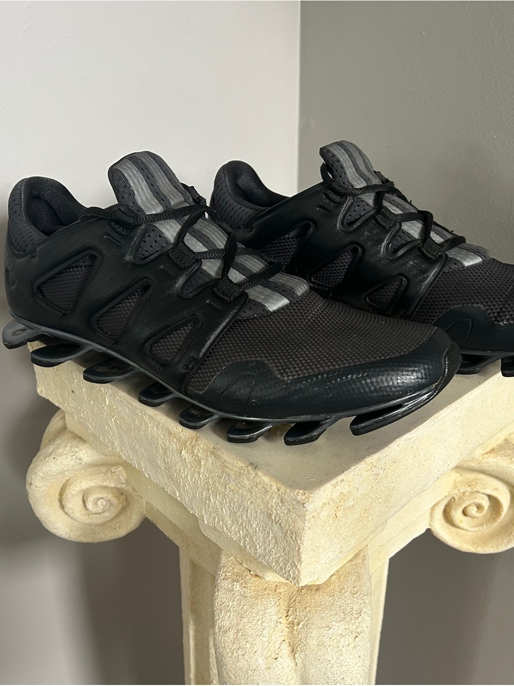adidas Men’s Black and Gray Spring Blades Performance Sneakers